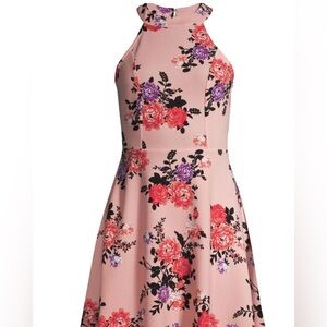 No Boundaries sleeveless short dress with floral print, size L/G 11/13